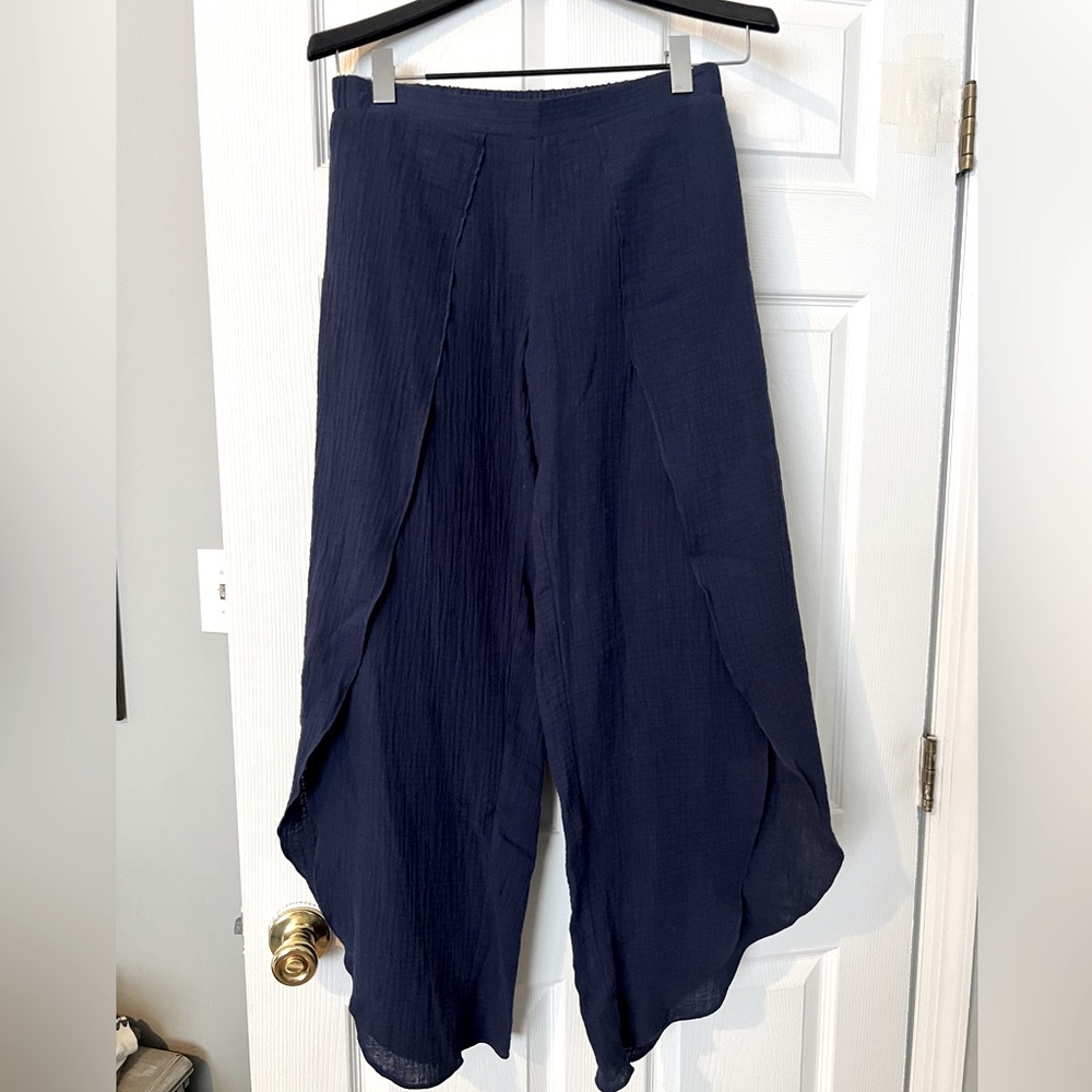 *NWOT DREW X Anthropology Small Navy Whitney Tulip Split Pant